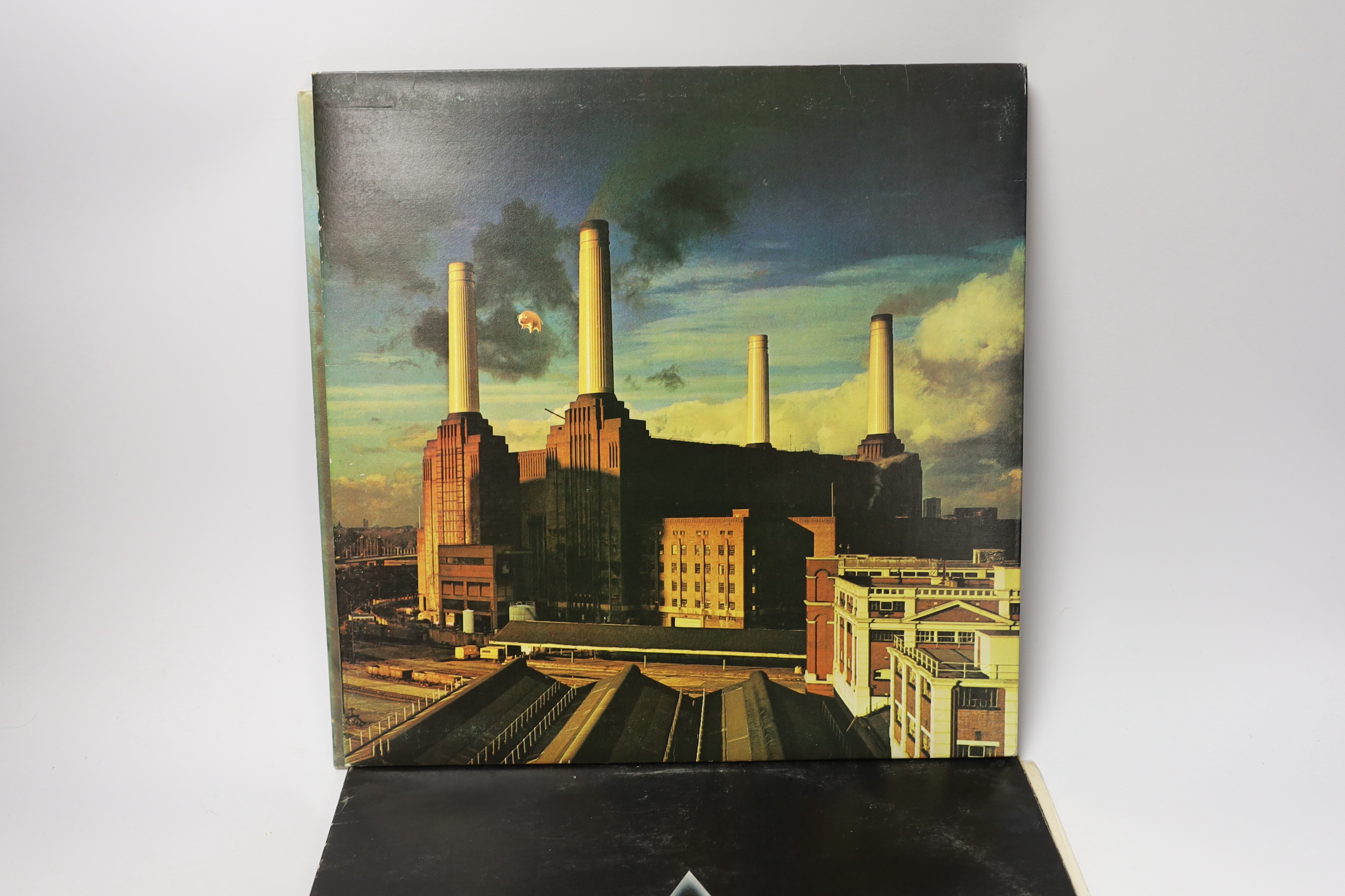 Five Pink Floyd LP record albums; Meddle (SHVL 795), Wish You Were Here (SHVL 814B), The Dark Side of the Moon (SVHL 804), Animals (SHVL 815A) and A Nice Pair (SHSP 4031)